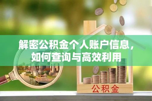 潍坊解密公积金个人账户信息，如何查询与高效利用