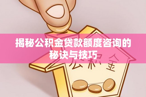 潍坊揭秘公积金贷款额度咨询的秘诀与技巧