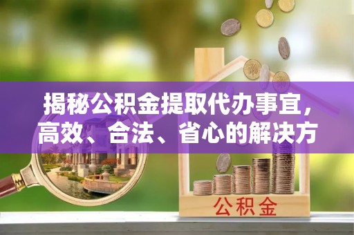 潍坊揭秘公积金提取代办事宜，高效、合法、省心的解决方案