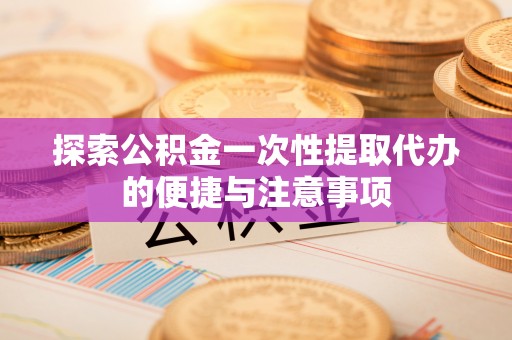 潍坊探索公积金一次性提取代办的便捷与注意事项