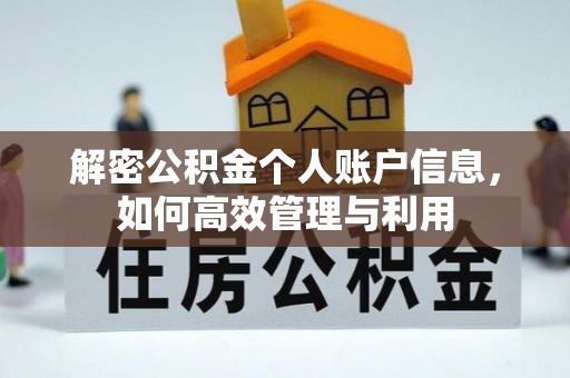 潍坊解密公积金个人账户信息，如何高效管理与利用
