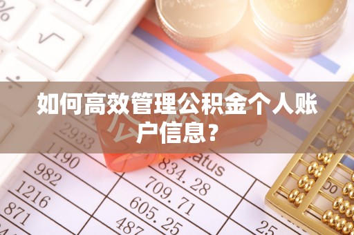 潍坊如何高效管理公积金个人账户信息？